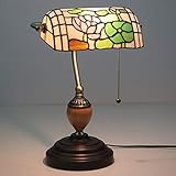Tiffany Bankers Schreibtischlampe Vintage Glasmalerei Tischlampe für Büro & Zuhause TBD-007 (mehrere Muster verfügbar),E