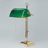 Unbekannt Bankers Lamp, grüner Schirm Gestell aus glänzend poliertem Messing - (W2-99 gr P)