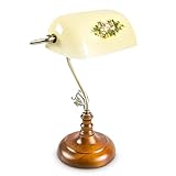 Relaxdays Bankerlampe Shabby Tischlampe Landhaus Retro, circa 26,5 x 40 x 18 cm - E27, gelb 10016608